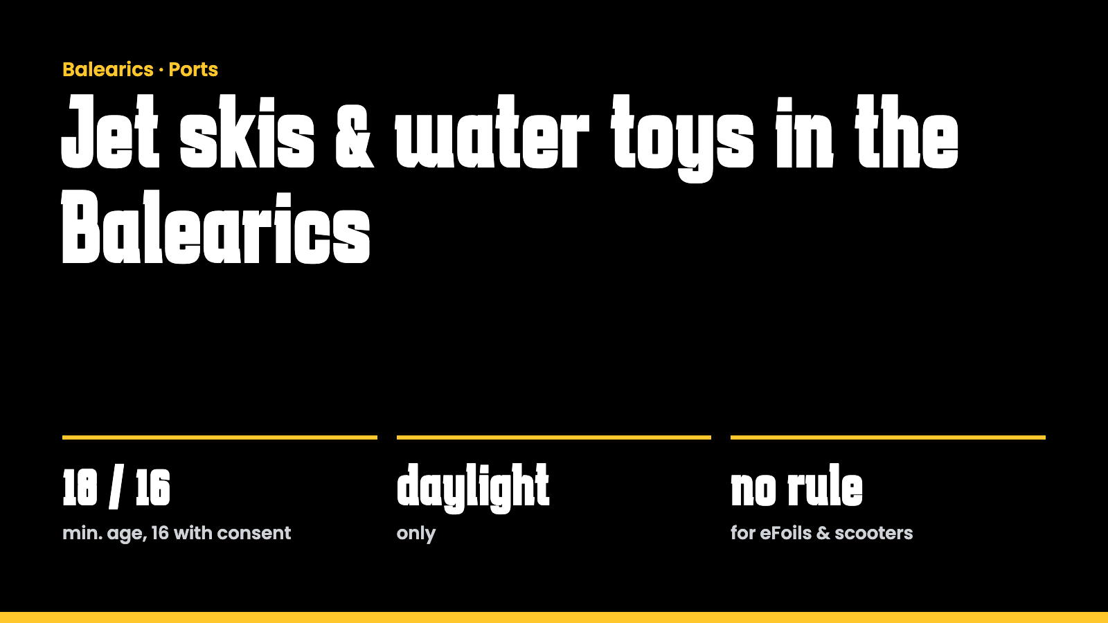 Key facts: jet skis and water toys in the Balearics