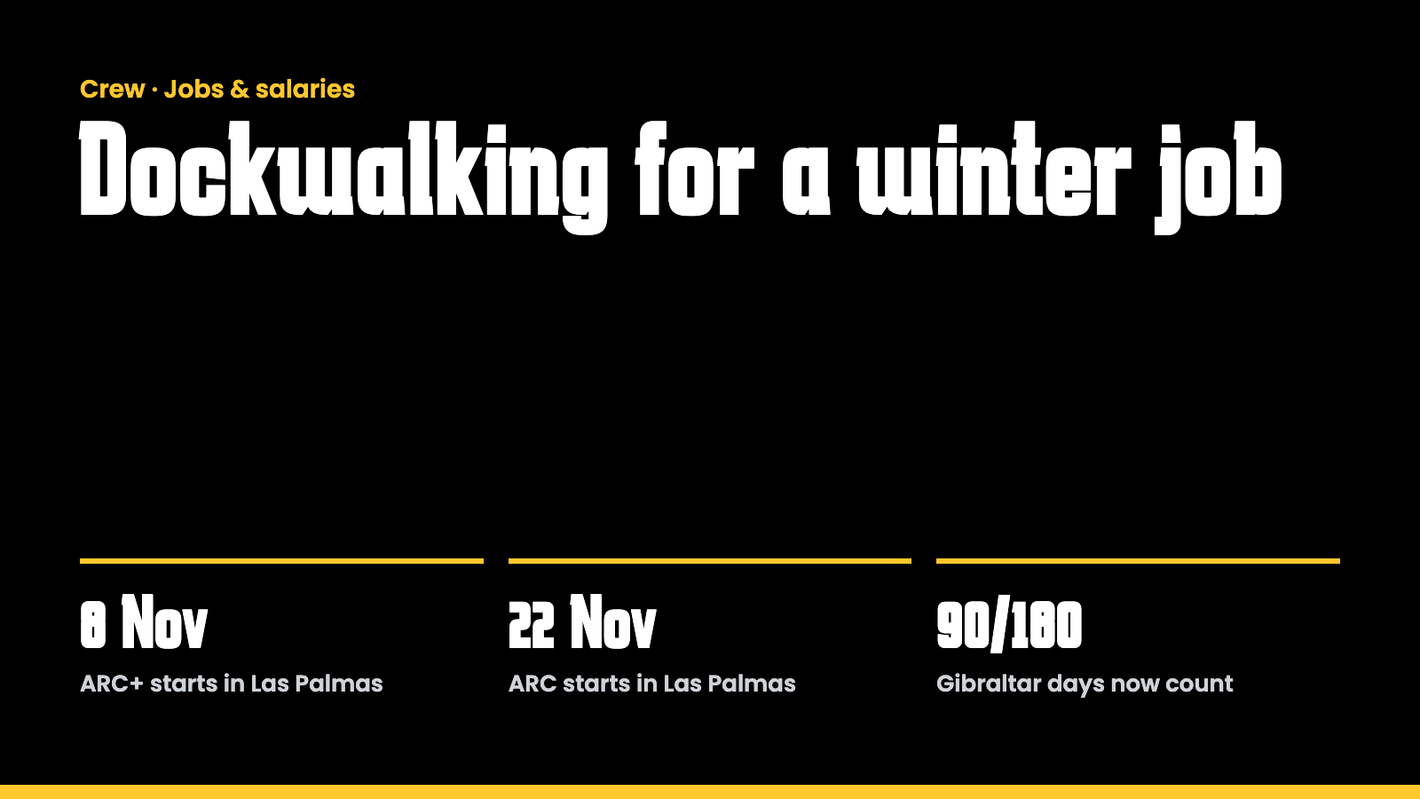 Key facts: dockwalking for a winter job