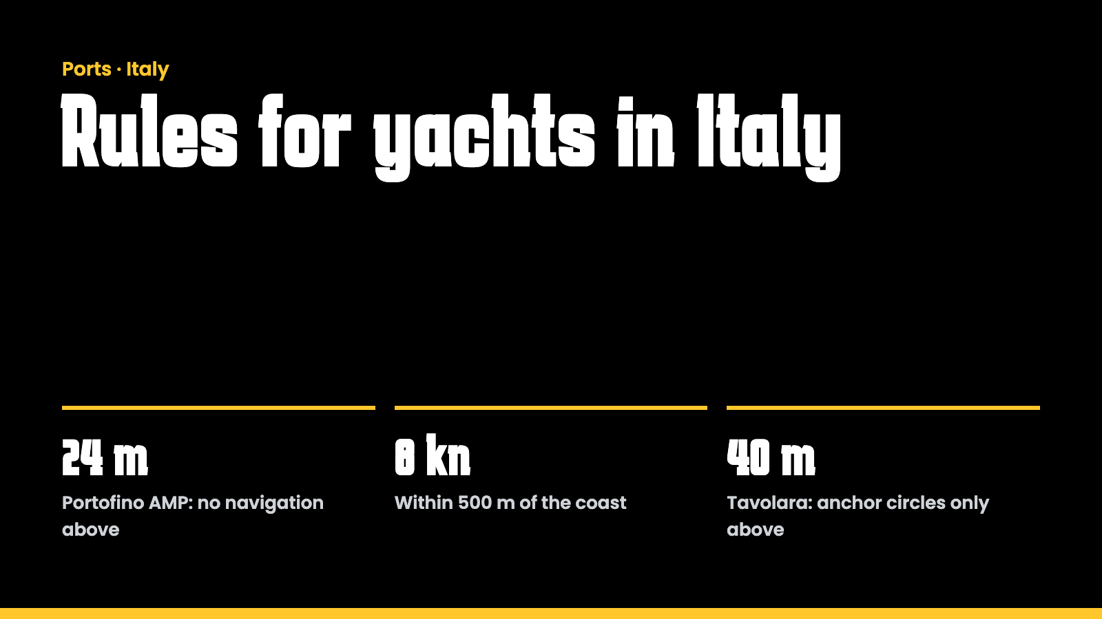"Key facts: rules for yachts in Italy"