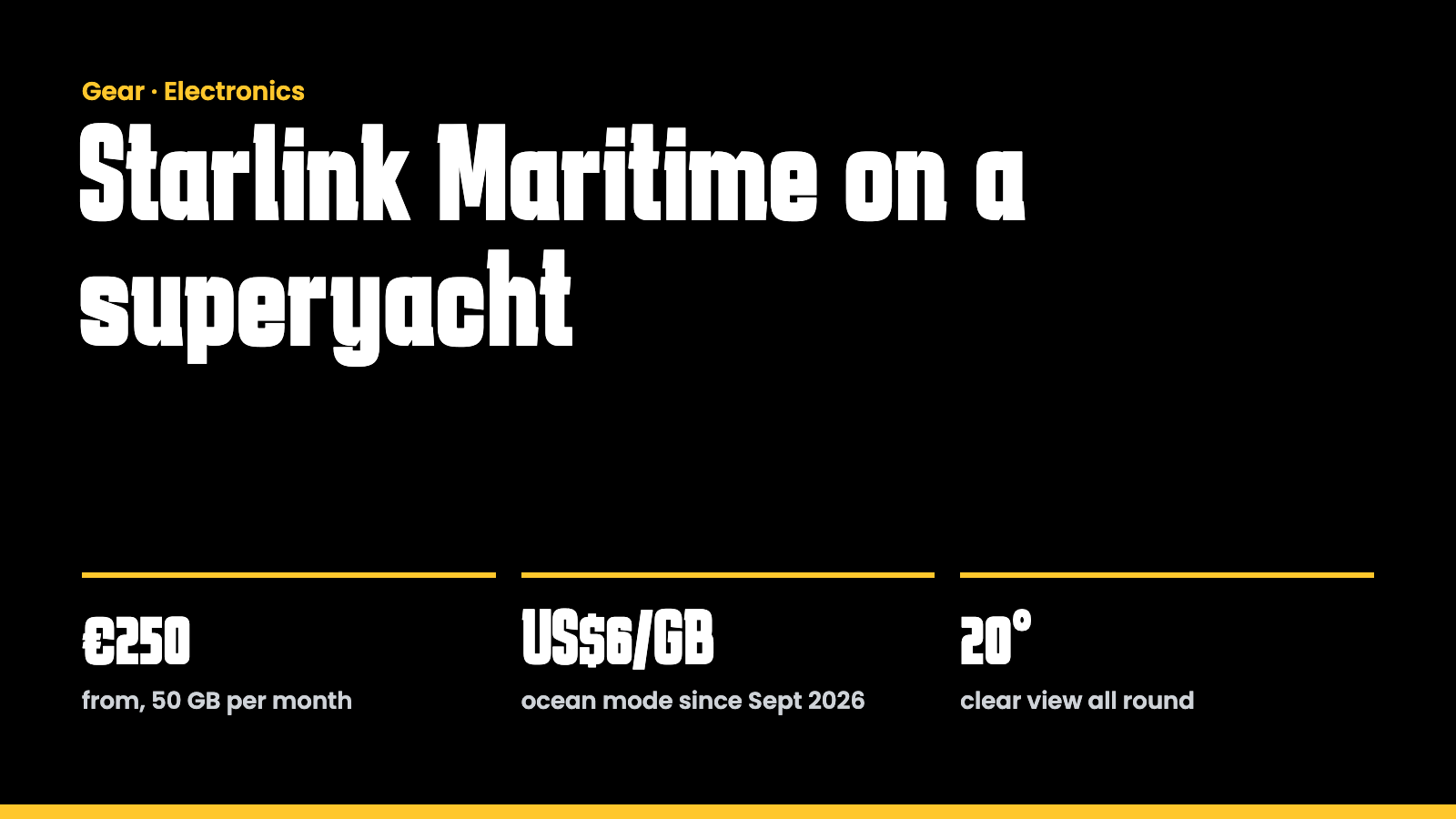 Key facts: Starlink Maritime on a superyacht