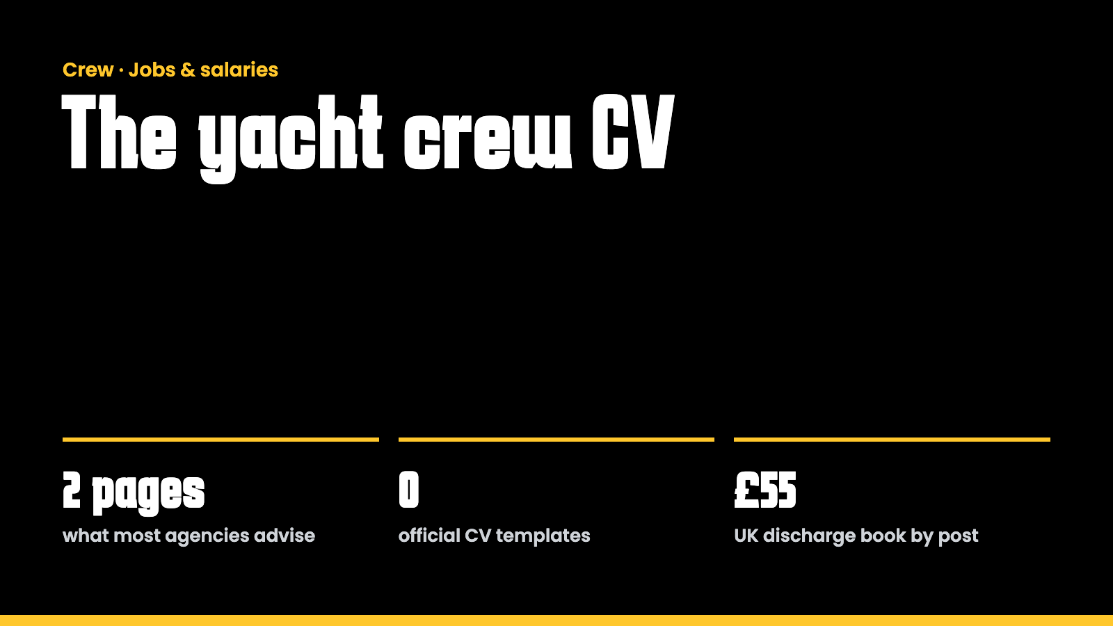 Key facts: the yacht crew CV